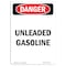 Signmission Safety Sign, OSHA Danger, 5" Height, Unleaded Gasoline Bilingual Spanish OS-DS-D-35-VS-1281 - alternate 1
